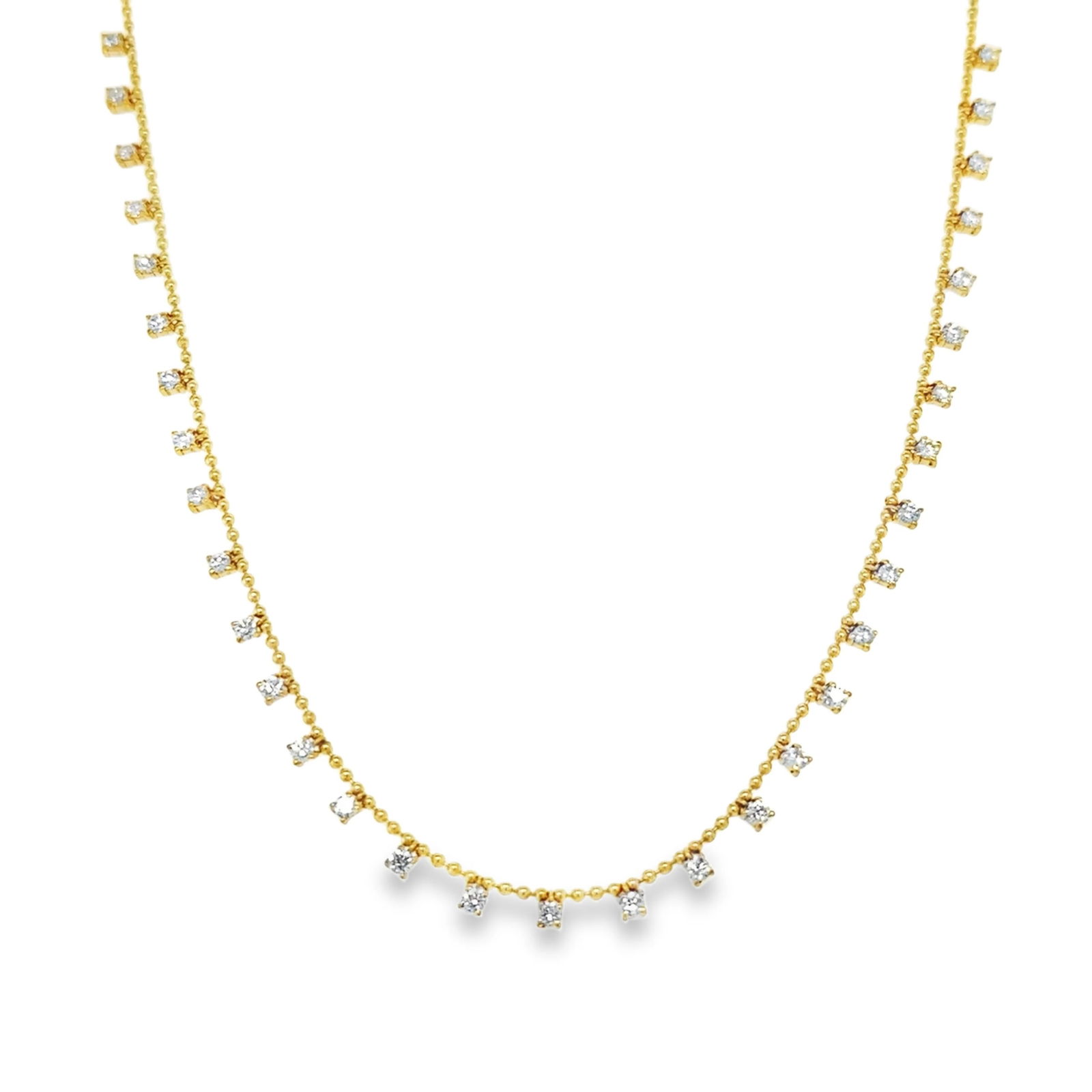 14KT YELLOW GOLD DIAMOND DANGLING NECKLACE (1 of 3)