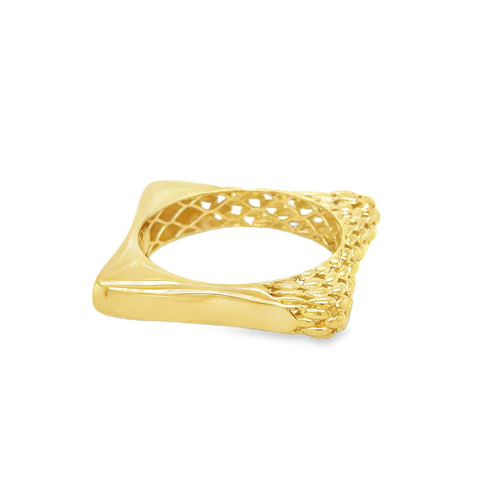 14KT YELLOW PLAIN GOLD RING - 3
