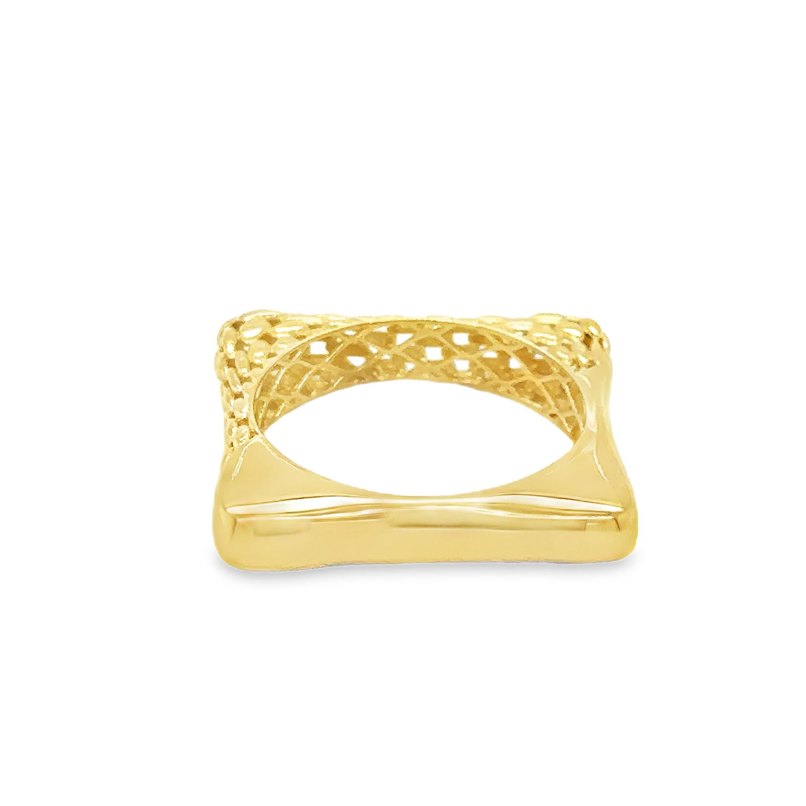 14KT YELLOW PLAIN GOLD RING - 4