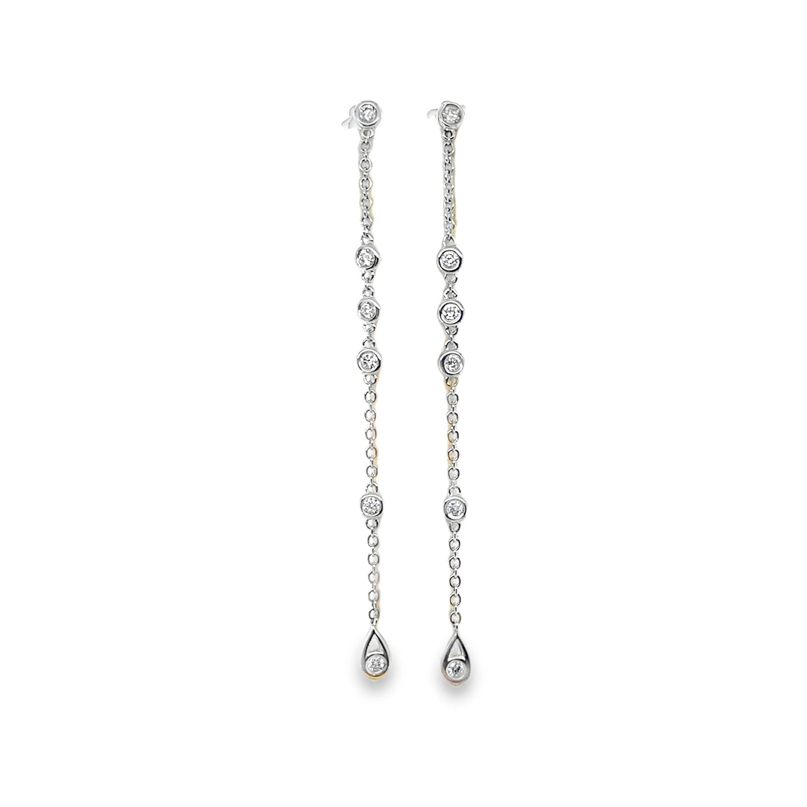 14KT WHITE GOLD DIAMOND DANGLING EARRING (1 of 2)