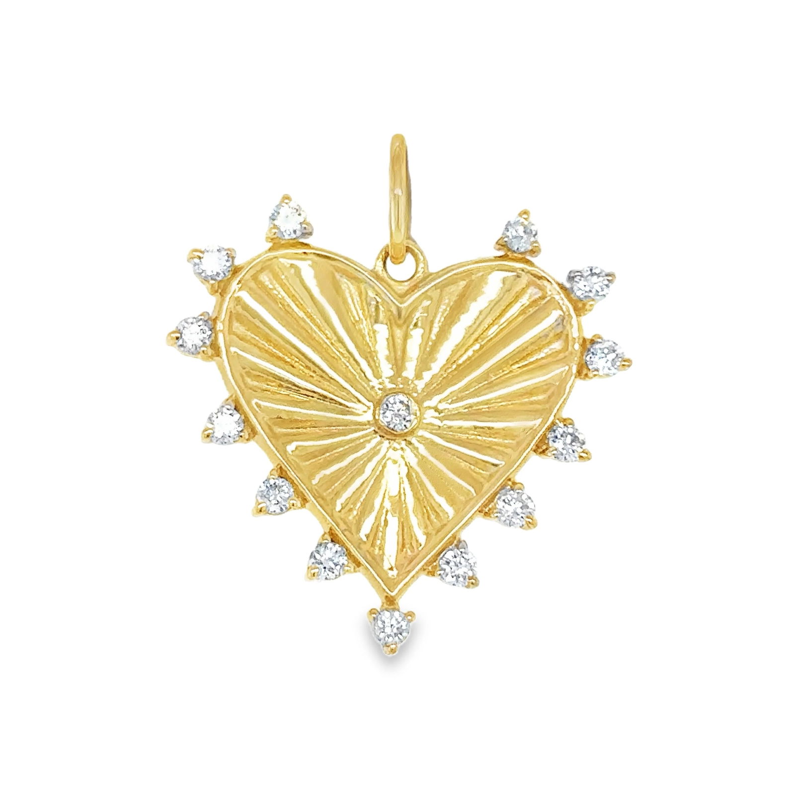 14KT YELLOW GOLD DIAMOND HEART PENDANT (1 of 2)