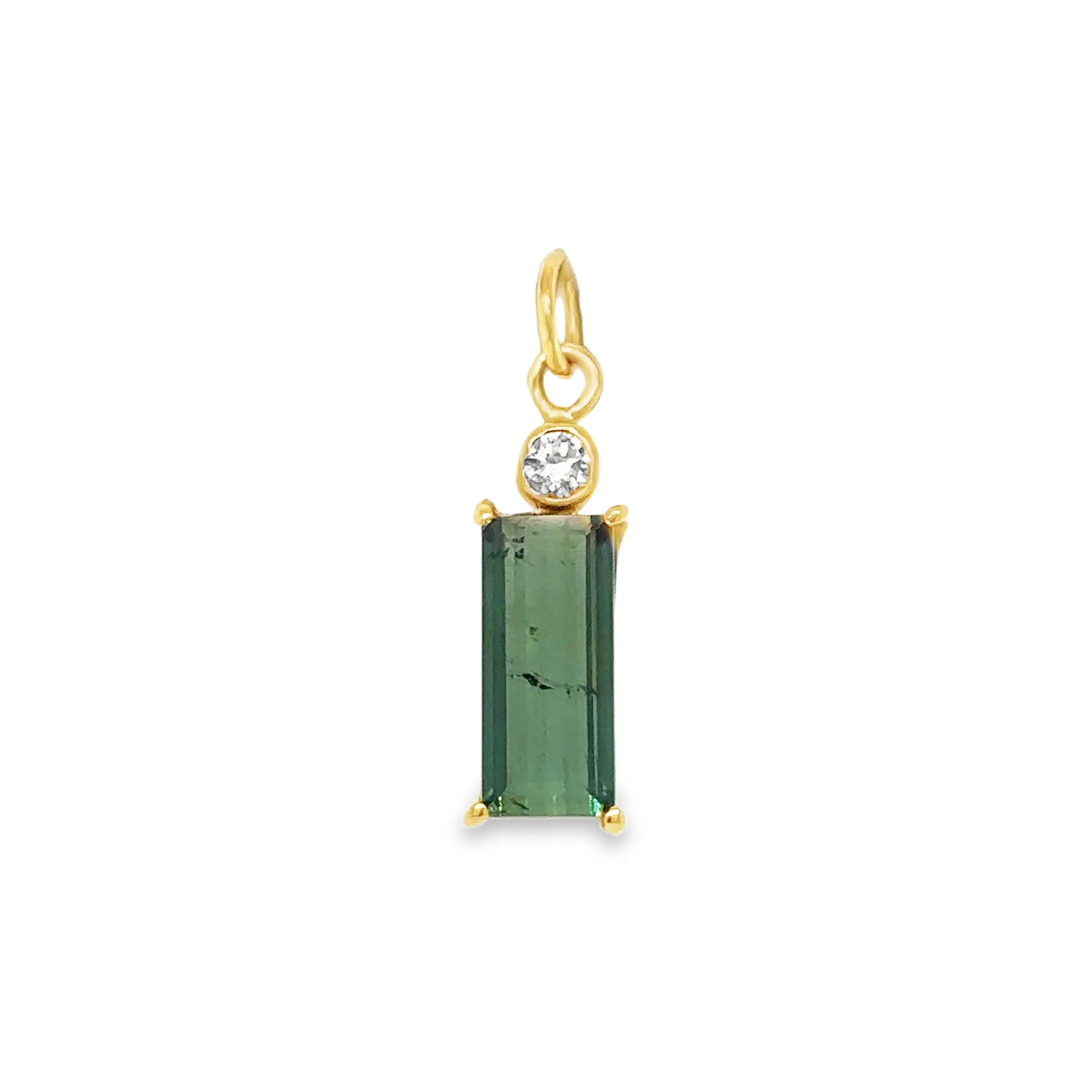 14KT YELLOW GOLD TOURMALINE AND DIAMONDS PENDANT (1 of 2)