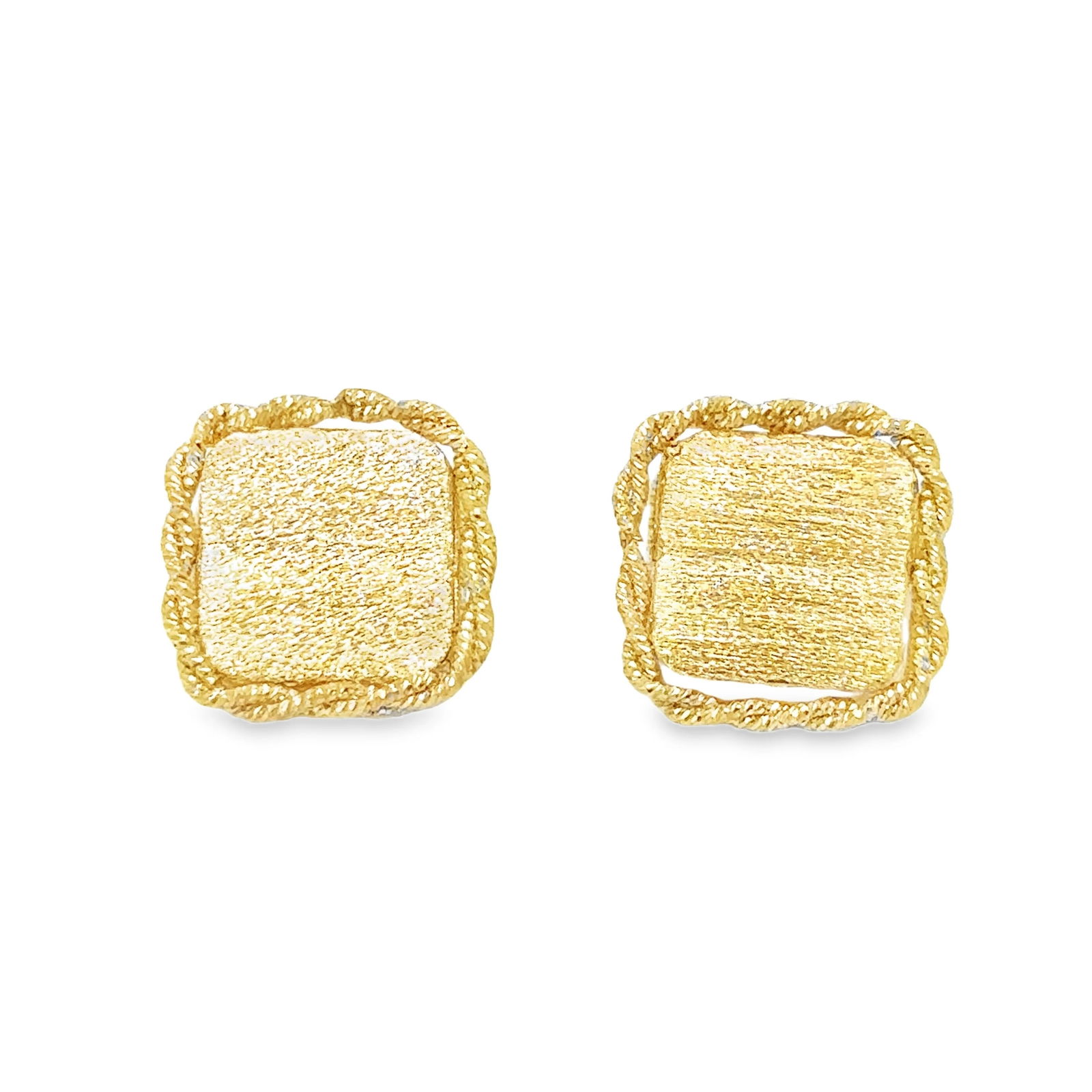 14KT YELLOW GOLD EARRING: 14KT YELLOW GOLD EARRING14KT GOLD WT. APPROX. 3.40 GRAMSIZE APPROX. - 13 X 13 MM