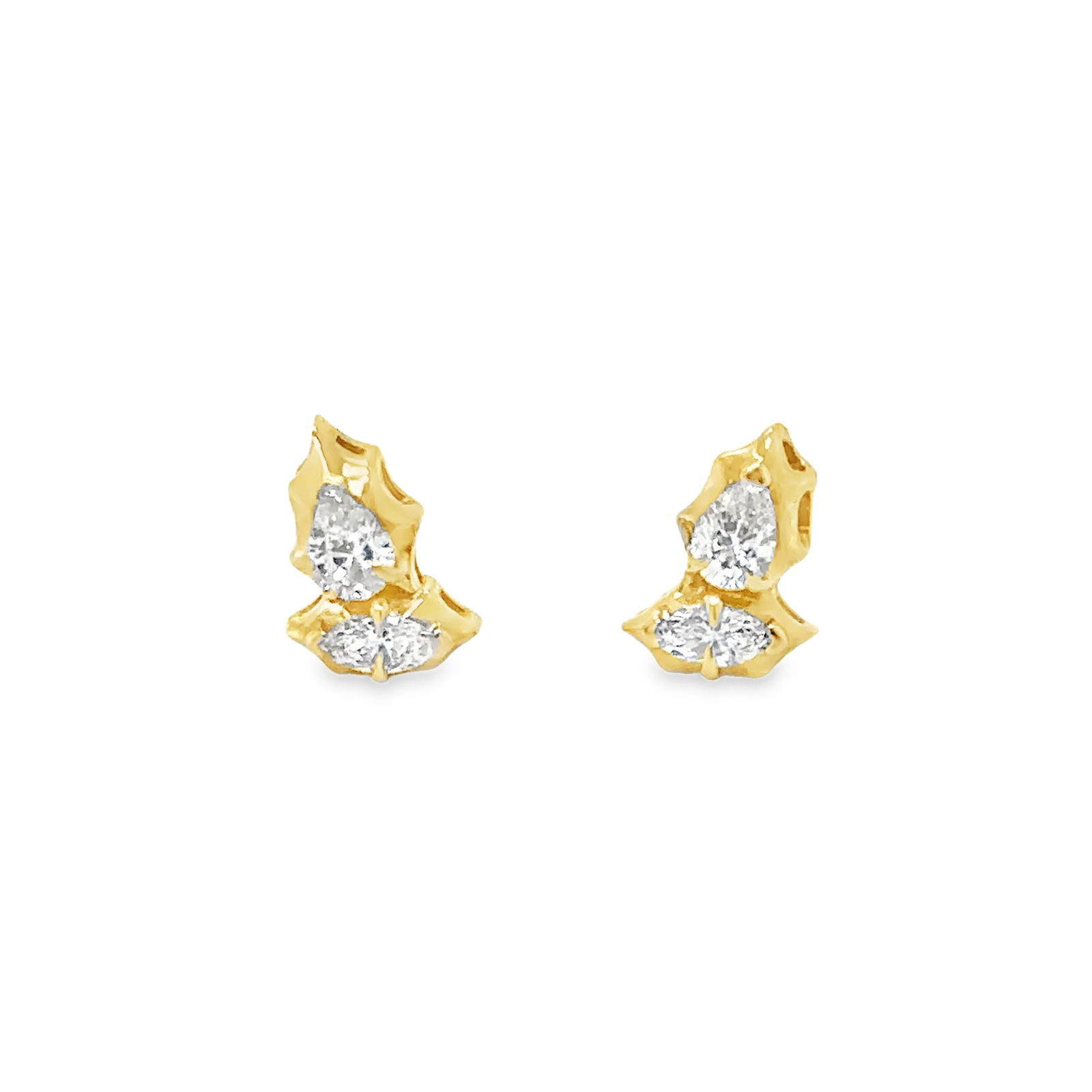 14KT YELLOW GOLD DIAMOND EARRING STUDS (1 of 2)