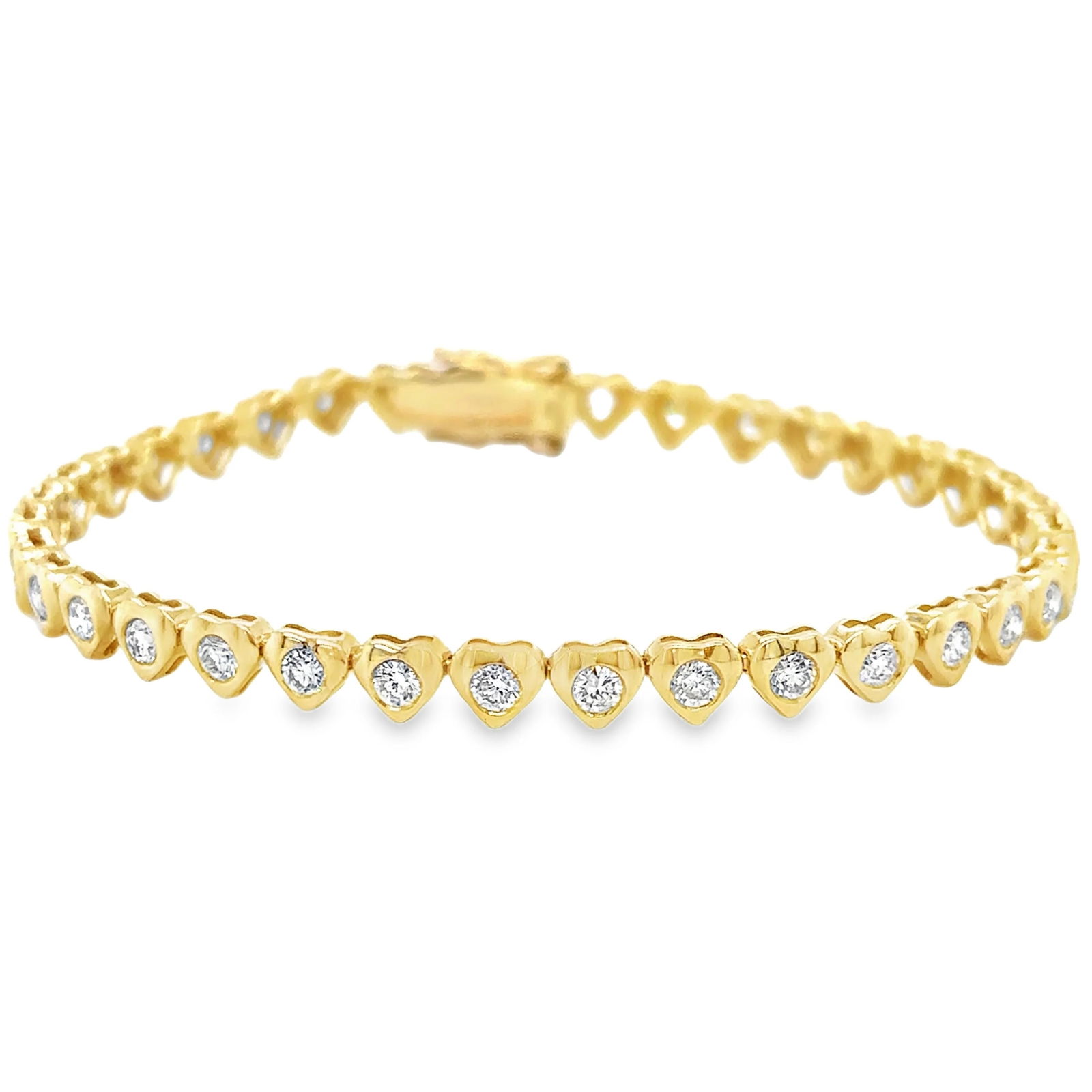14KT GOLD DIAMOND HEART TENNIS BRACELET (1 of 4)