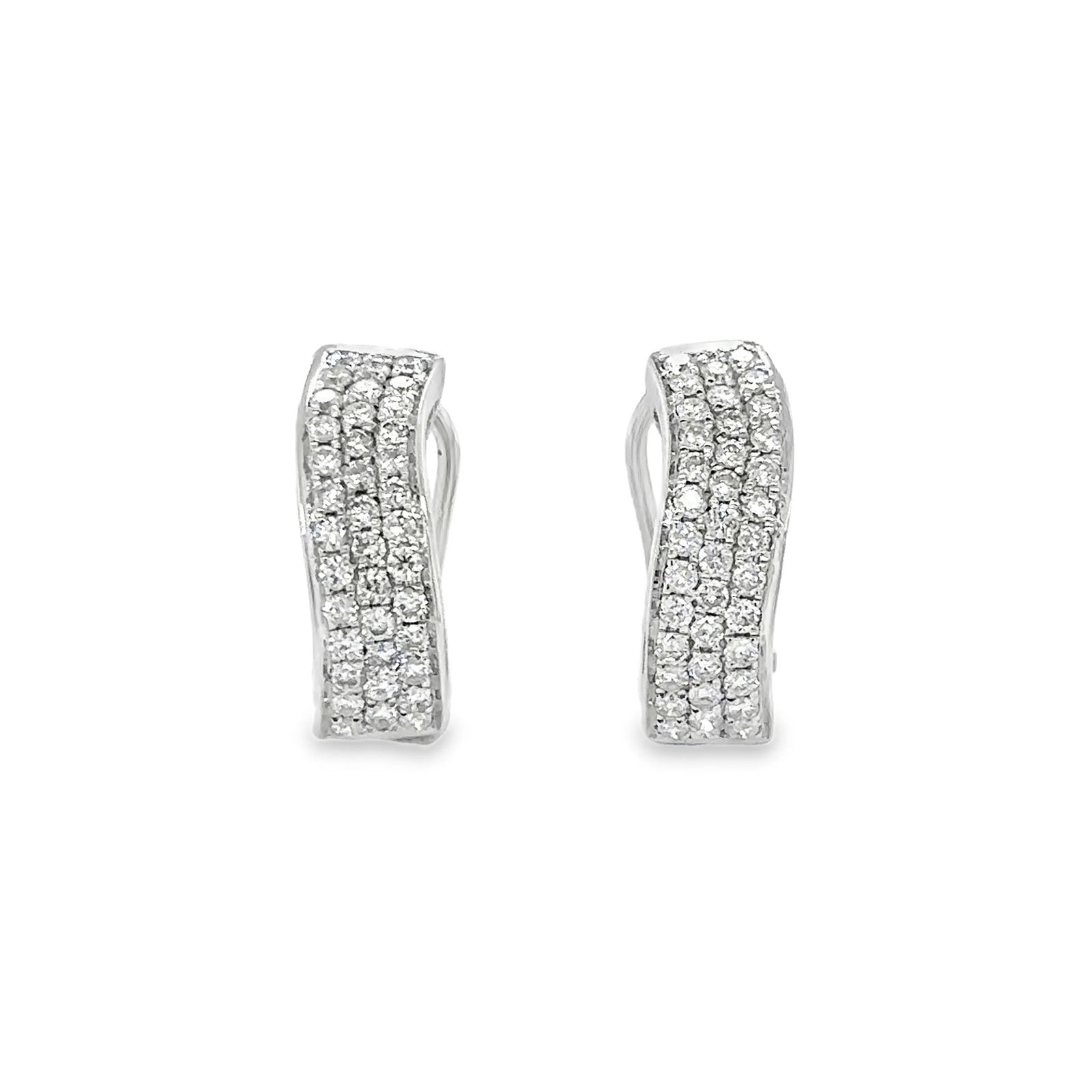 14KT WHITE GOLD DIAMOND HOOP EARRING: 14KT WHITE GOLD DIAMOND HOOP EARRING14KT WT. APPROX. 2.80 GRAMSDIAMOND WT. APPROX. 0.57 CARATSIZE APPROX. 14.5 MM X 10.5 MMWIDTH: 5 MM