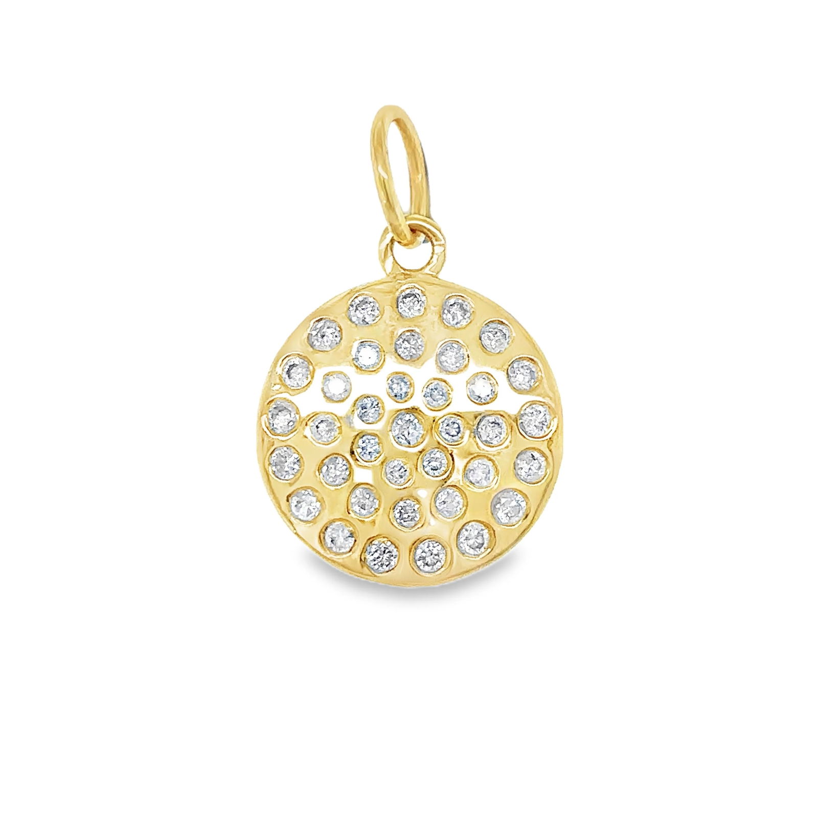 14KT YELLOW GOLD DIAMOND CIRCLE PENDANT (1 of 2)