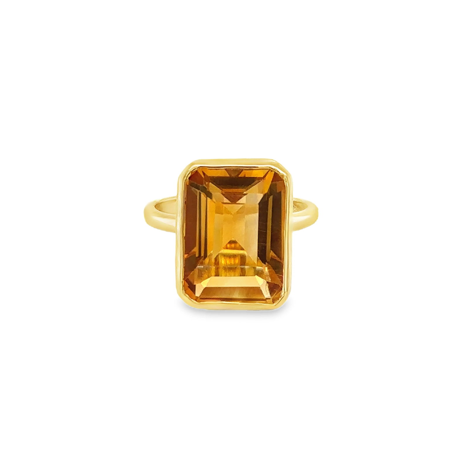 14KT YELLOW GOLD CITRINE RECTANGLE RING (1 of 3)