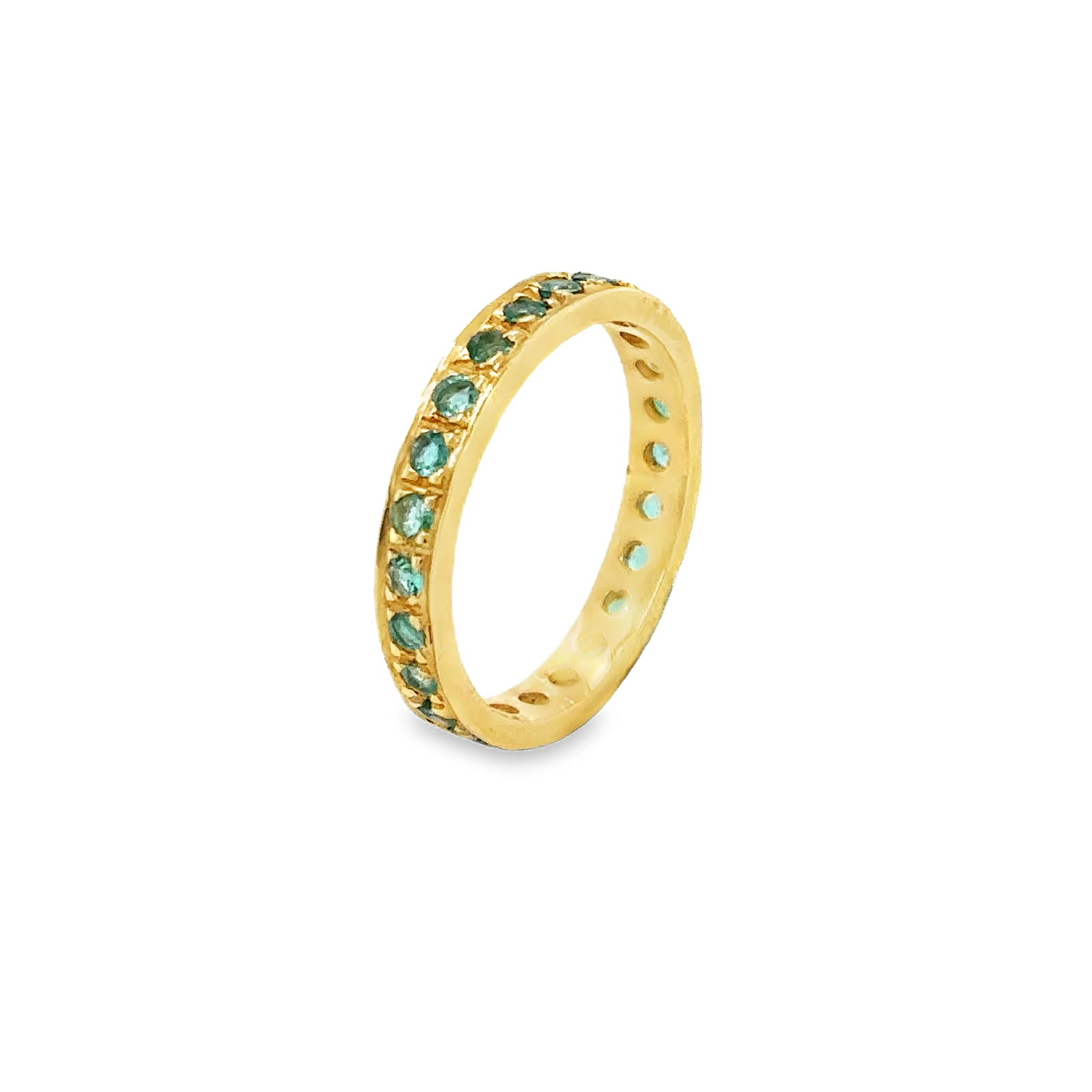 18KT YELLOW GOLD EMERALD RING - 2