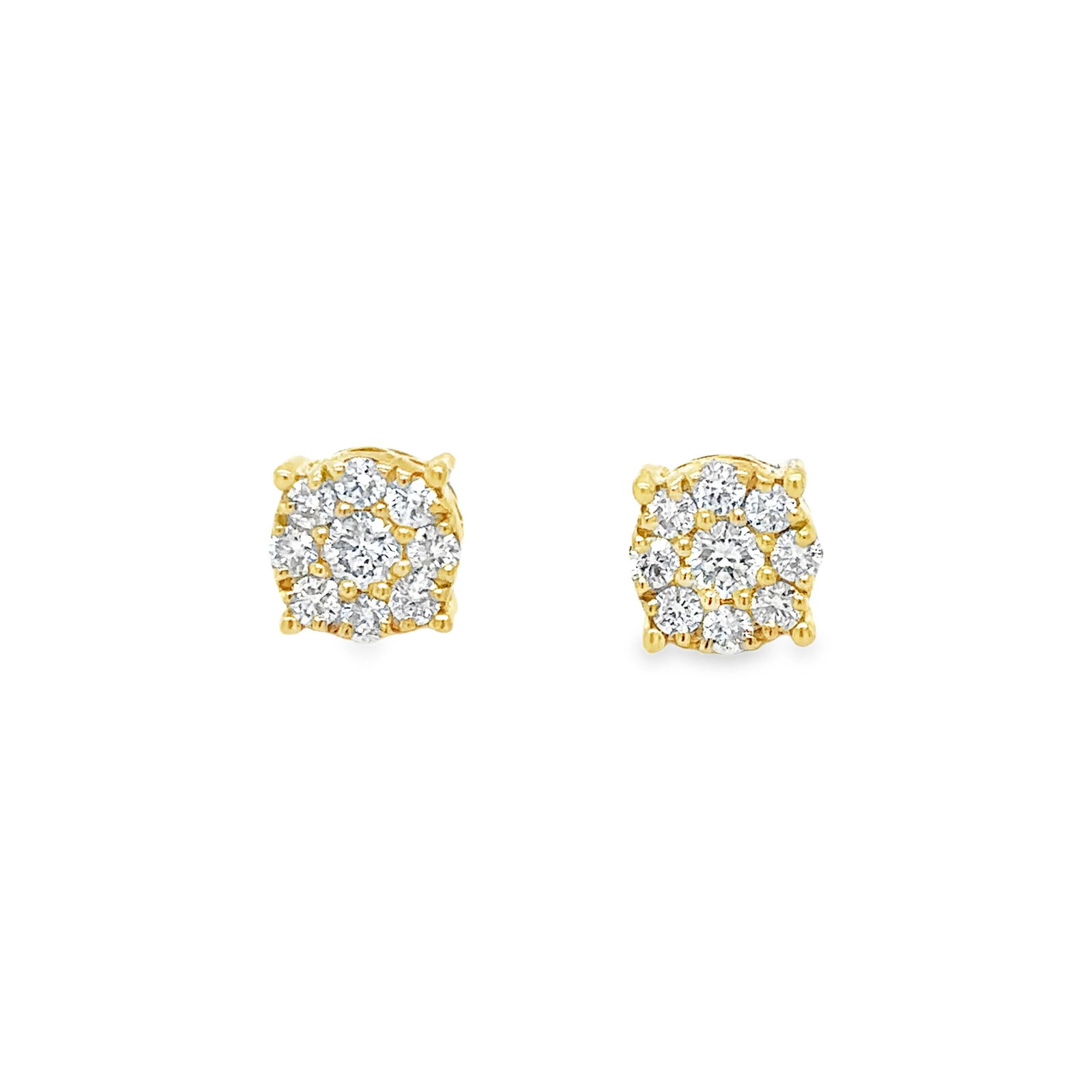 14KT GOLD DIAMOND ROUND EARRING STUDS (1 of 2)