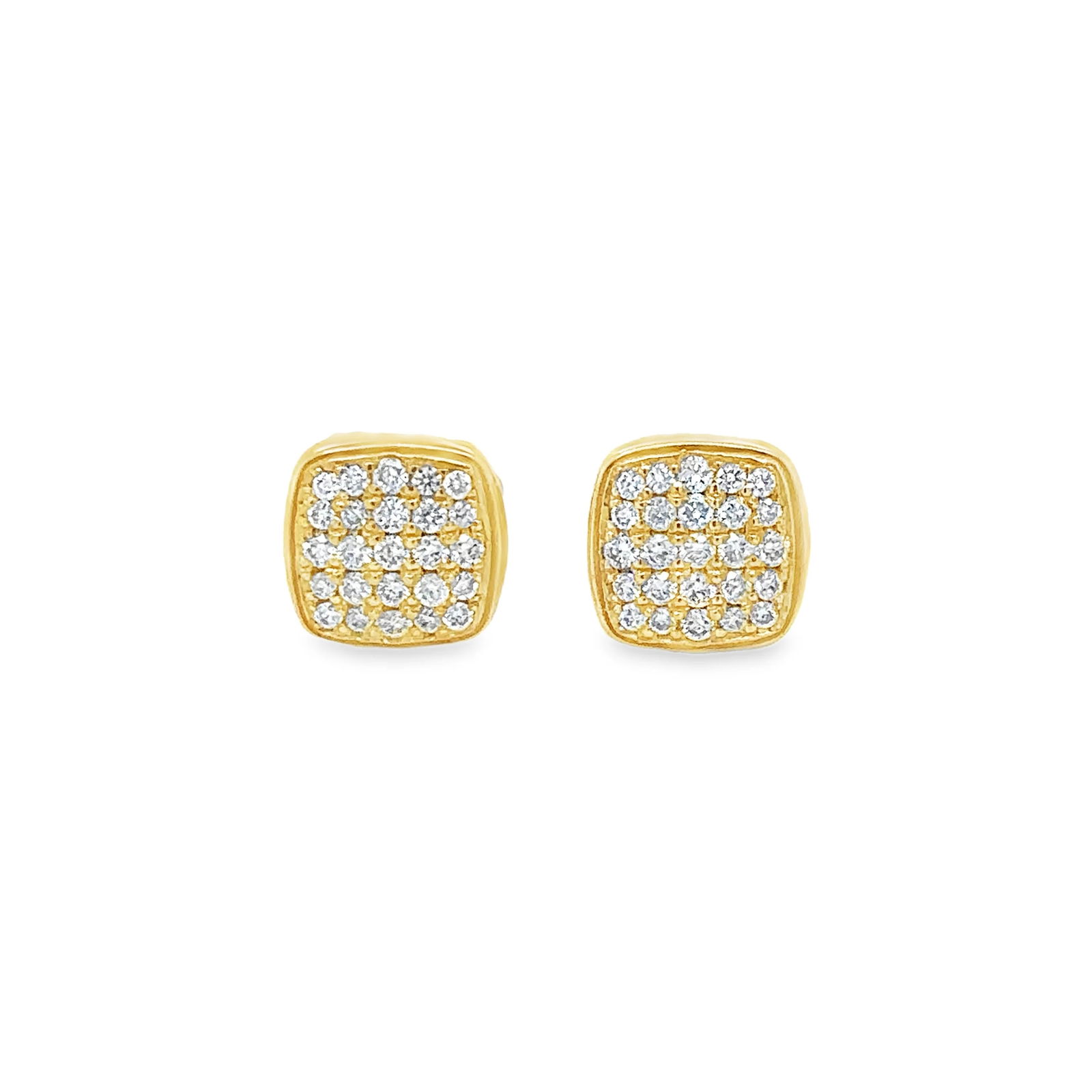 14KT YELLOW GOLD DIAMOND SQUARE EARRING STUDS: 14KT YELLOW GOLD DIAMOND SQUARE EARRING STUDS14KT GOLD WT. APPROX. 2.83 GRAMSDIAMOND WT. APPROX. 0.37 CARAT/ 50 PCSSIZE APPROX. - 8 MM