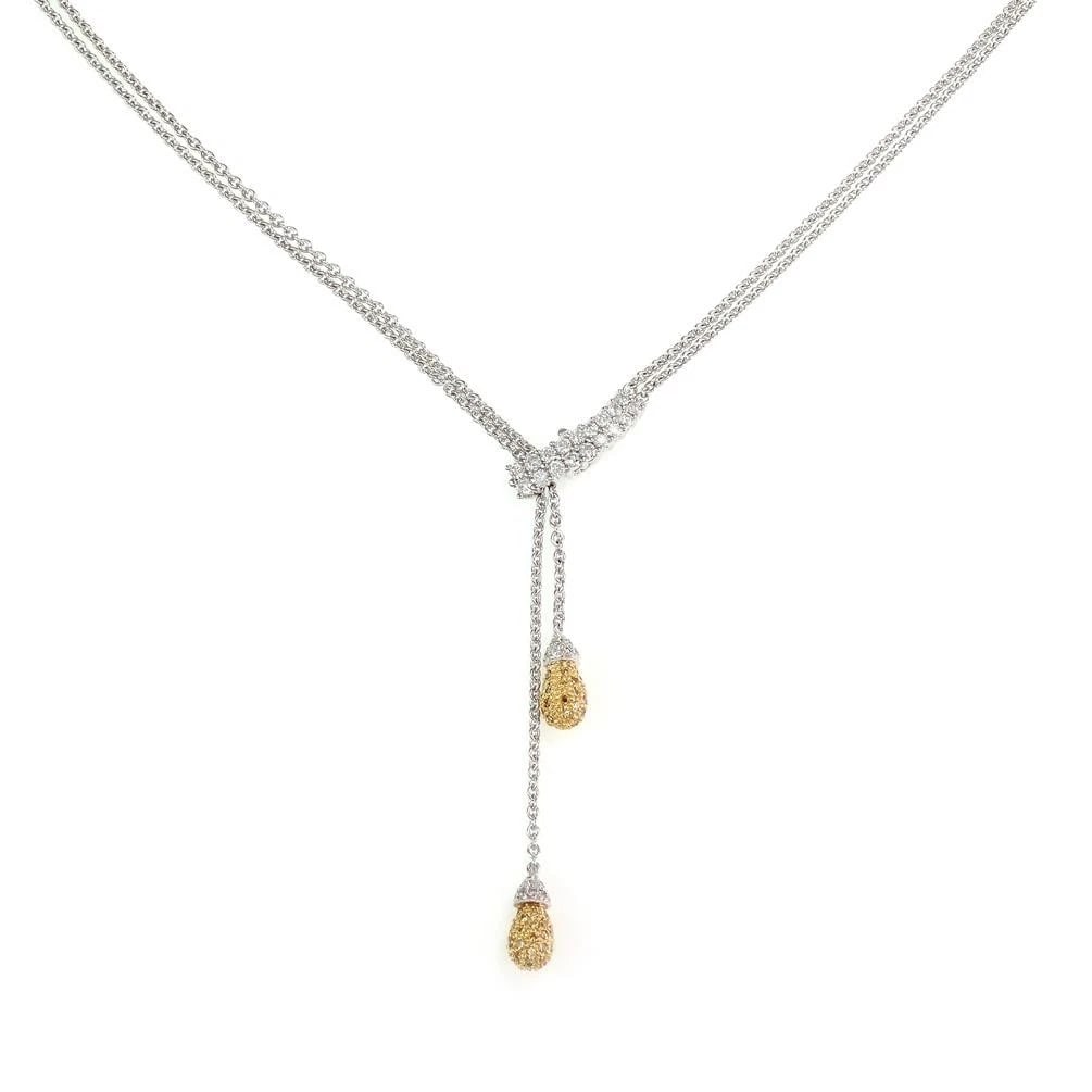 18k Gold Lariat Yellow Diamonds Pendant Chain (1 of 5)
