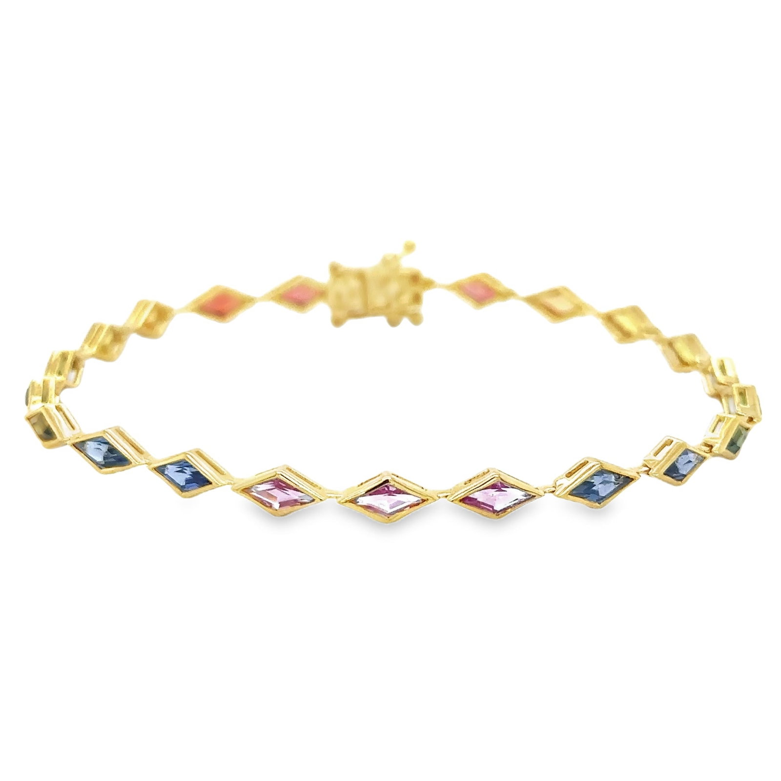 14KT YELLOW GOLD MULTI SAPPHIRE BRACELET (1 of 4)
