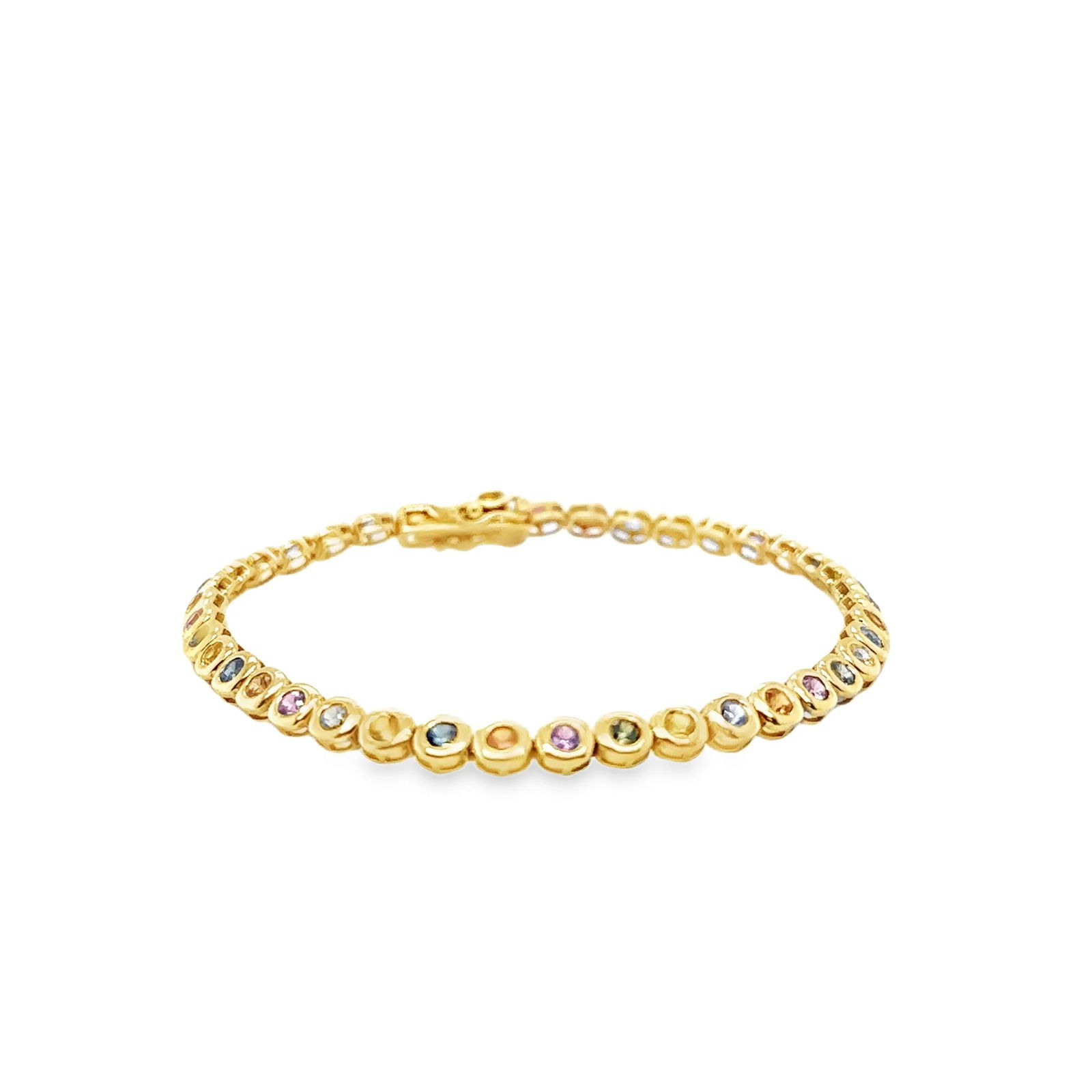 14KT GOLD MULTI SAPPHIRE BRACELET (1 of 4)