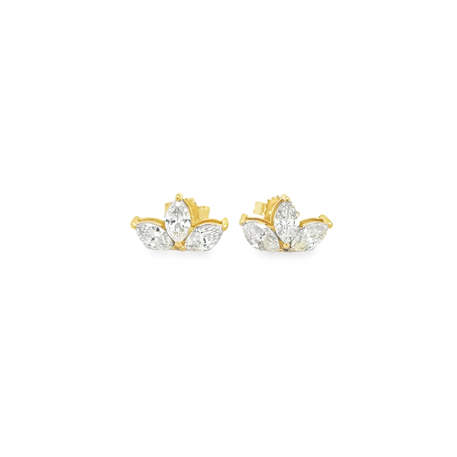 14KT YELLOW GOLD DIAMOND EARRING (1 of 3)
