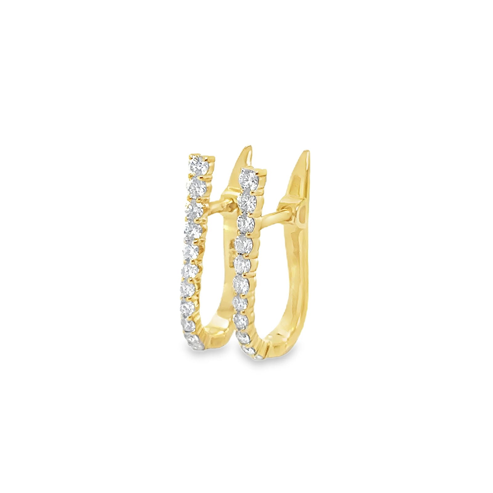 14KT YELLOW GOLD DIAMOND HOOP EARRING (1 of 5)
