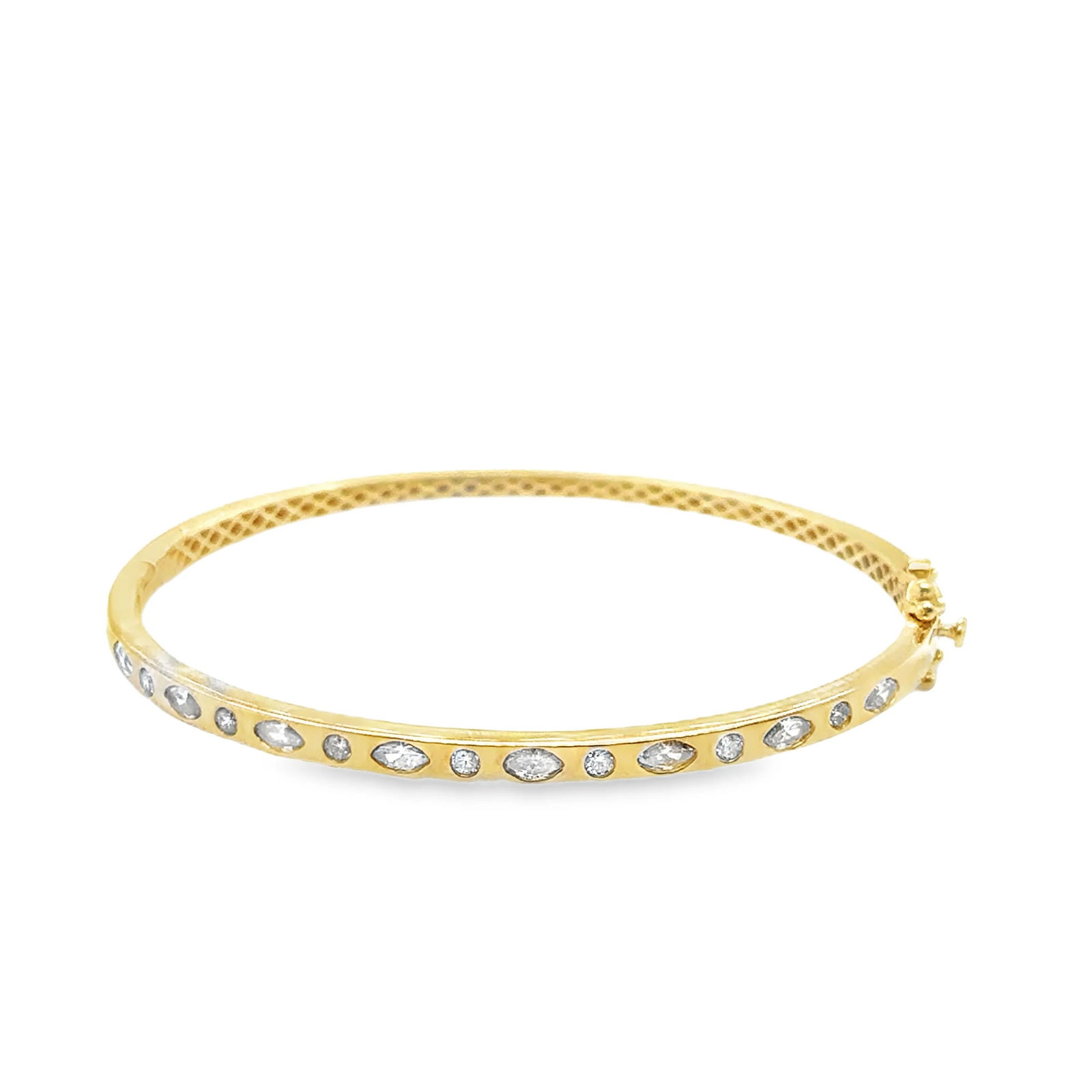14KT YELLOW GOLD DIAMOND BANGLE (1 of 4)