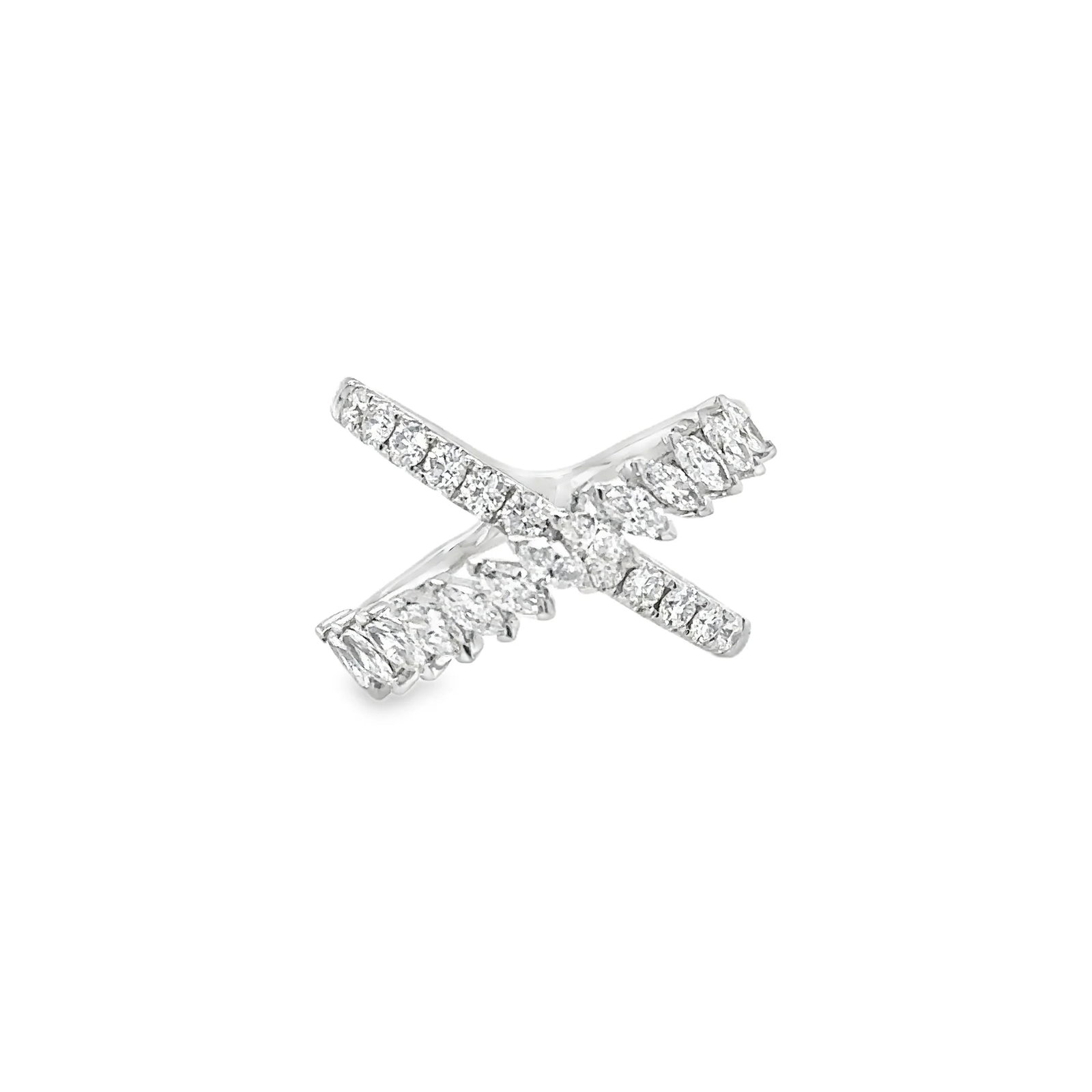 18K GOLD DIAMOND X RING (1 of 4)