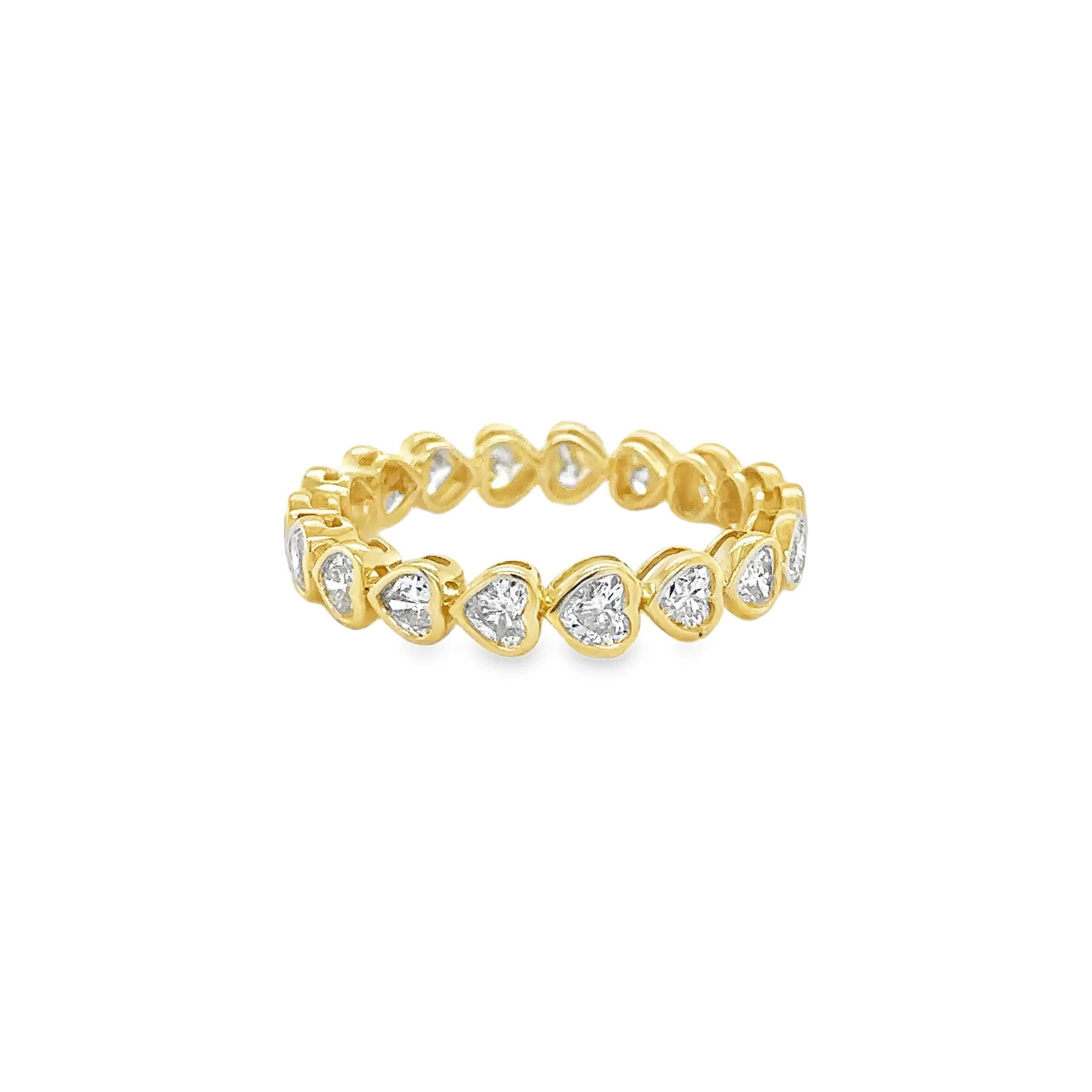14KT GOLD HEART DIAMOND RING: 14KT YELLOW GOLD DIAMOND RING14KT GOLD WT. APPROX. 2.34 GRAMDIAMOND WT. APPROX. 1.59 CARAT/ 18 PCS