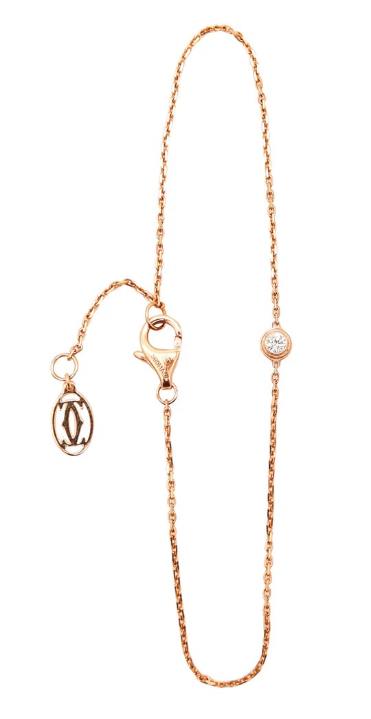 CARTIER Paris D'Amour Bracelet In Solid 18Kt Yellow Gold With a VVS Diamond: D'Amour bracelet designed by Cartier.This is a beautiful everyday bracelet from the D'Amour collection created in Paris France by the jewelry house of Cartier. This lovely bracelet has been crafted in