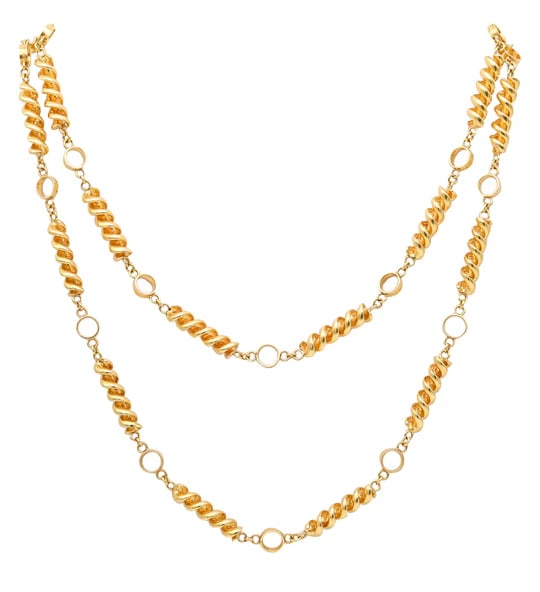 TIFFANY & CO. 1970 Schlumberger Long Rotini Necklace Sautoir In 19Kt Yellow Gold: A long chain designed by Jean Schlumberger for Tiffany & Co.This is a one-of-a-kind long necklace sautoir created by Jean Schlumberger for Tiffany & Co., back in 1970's. This rare sculptural chain has