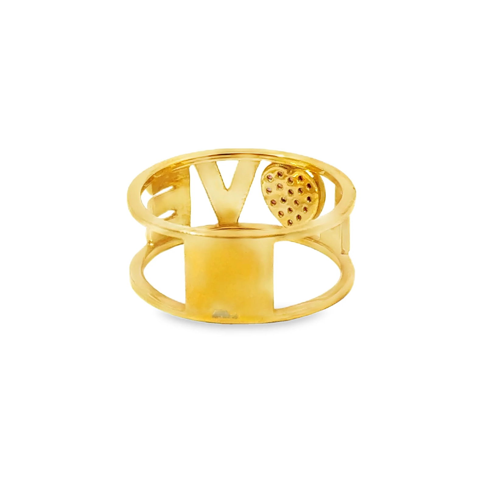 18KT GOLD RUBY LOVE RING - 3