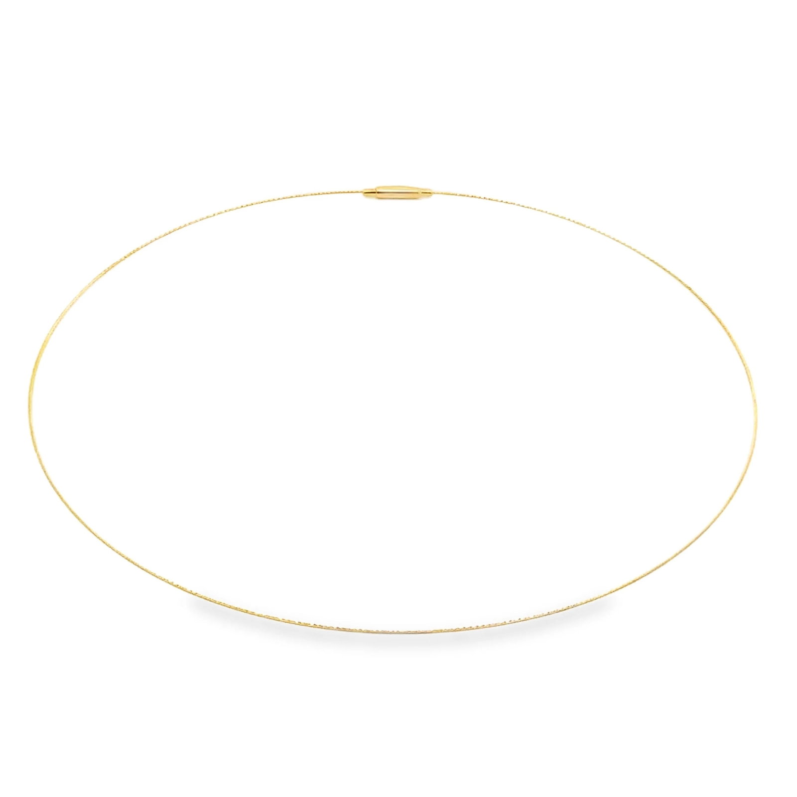 18KT GOLD OMEGA DIAMOND CUT NECKLACE 16" (1 of 4)