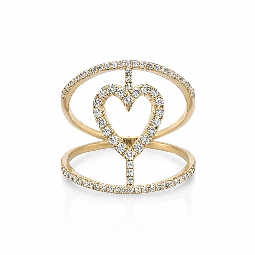 14KT GOLD DIAMONDS HEART SHAPE RING: 14KT YELLOW GOLD HEART SHAPE RUBY AND DIAMONDS RING14KT GOLD WT. APPROX. 1.03 GRAMDIAMOND WT. APPROX. 0.06 CARAT / 21 PCSRUBY WT. APPROX. 0.25CARATSIZE: 6