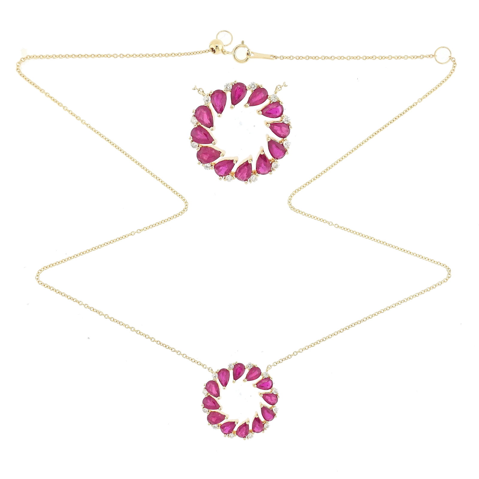 18KT GOLD RUBY AND DIAMOND NECKLACE (1 of 1)