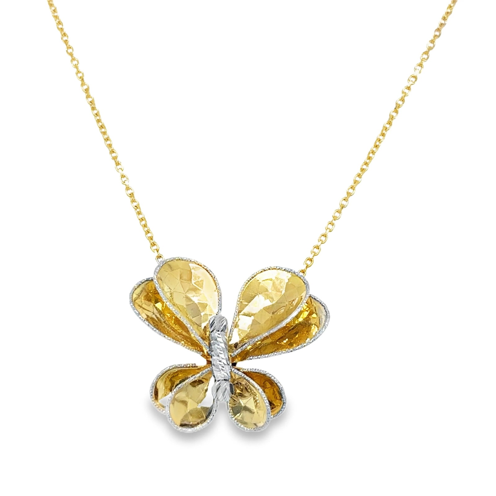 14KT GOLD BUTTERFLY NECKLACE: 14KT GOLD BUTTERFLY NECKLACE 16"14KT GOLD WT. APPROX. 4.25 GRAMLENGTH: 16 INCH
