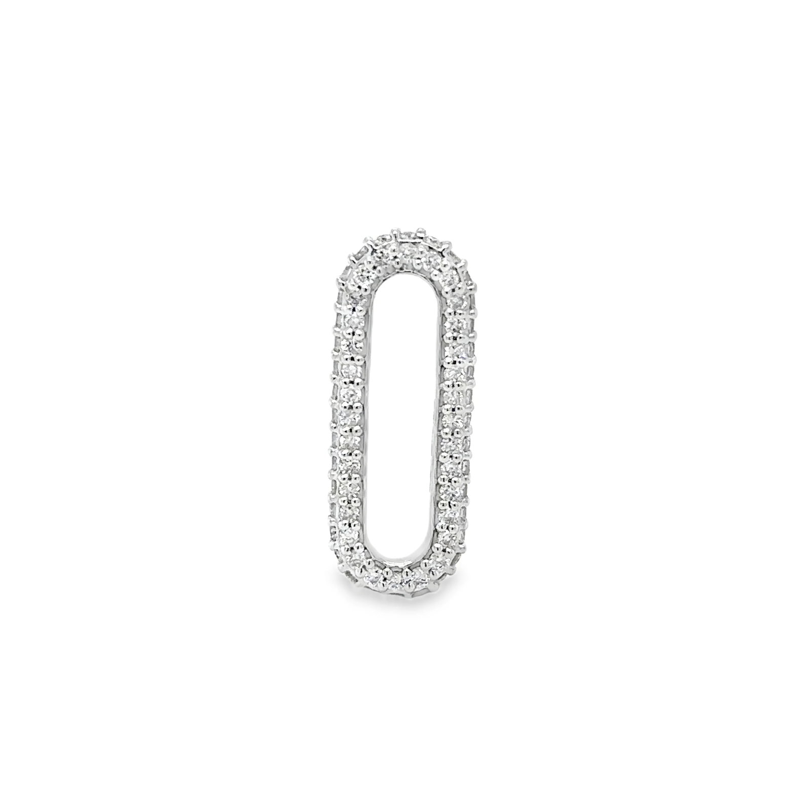 14K GOLD DIAMOND PAPERCLIP LINK: 14KT WHITE GOLD DIAMOND PAPERCLIP LINK14KT GOLD WT. APPROX. 1.25 GRAMDIAMOND WT. APPROX. 0.58 CARAT/ 100 PCSLOCK SIZE: 8 MM X 20 MM