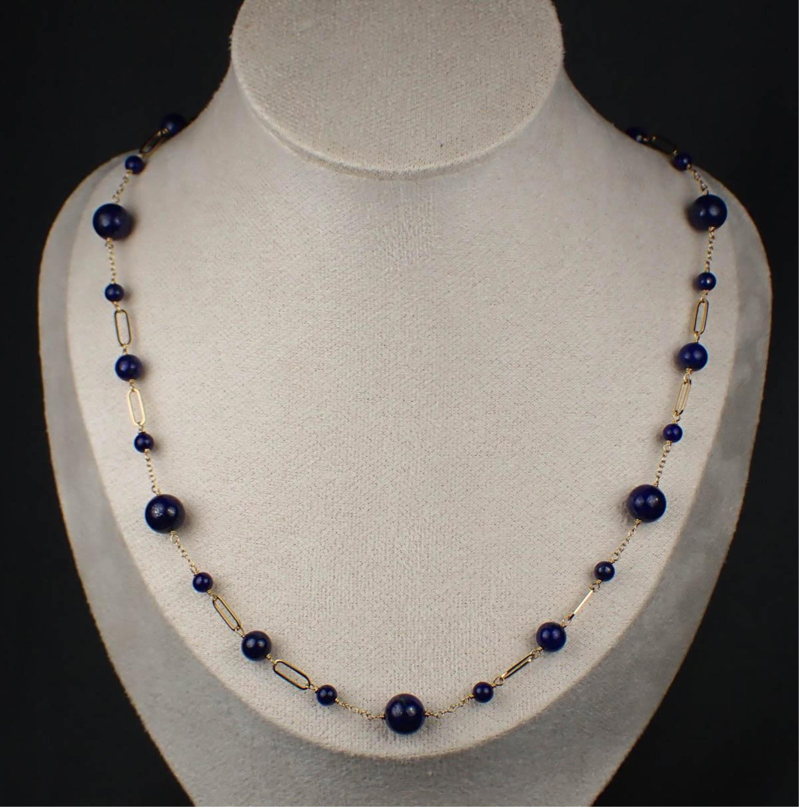 LAPIS & 14K GOLD STATION NECKLACE (1 of 4)