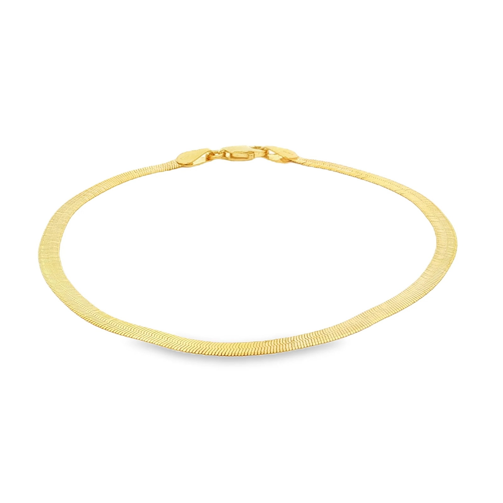 14KT GOLD HERRINGBONE SLIM CHAIN BRACELET (1 of 3)