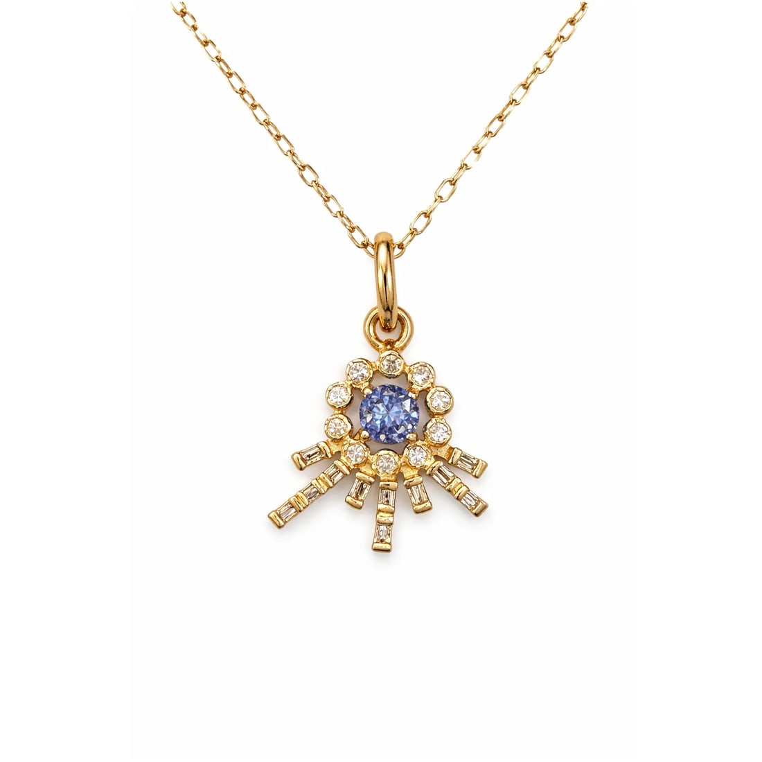 14KT GOLD TANZANITE PENDANT WITH DIAMONDS (1 of 1)