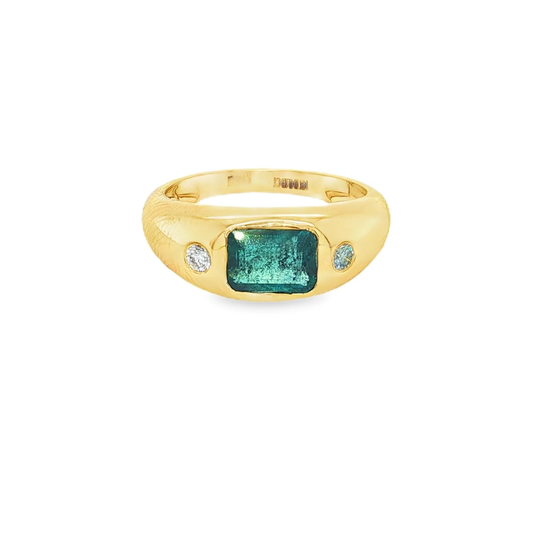 14KT YELLOW GOLD EMERALD RING WITH DIAMONDS (1 of 5)