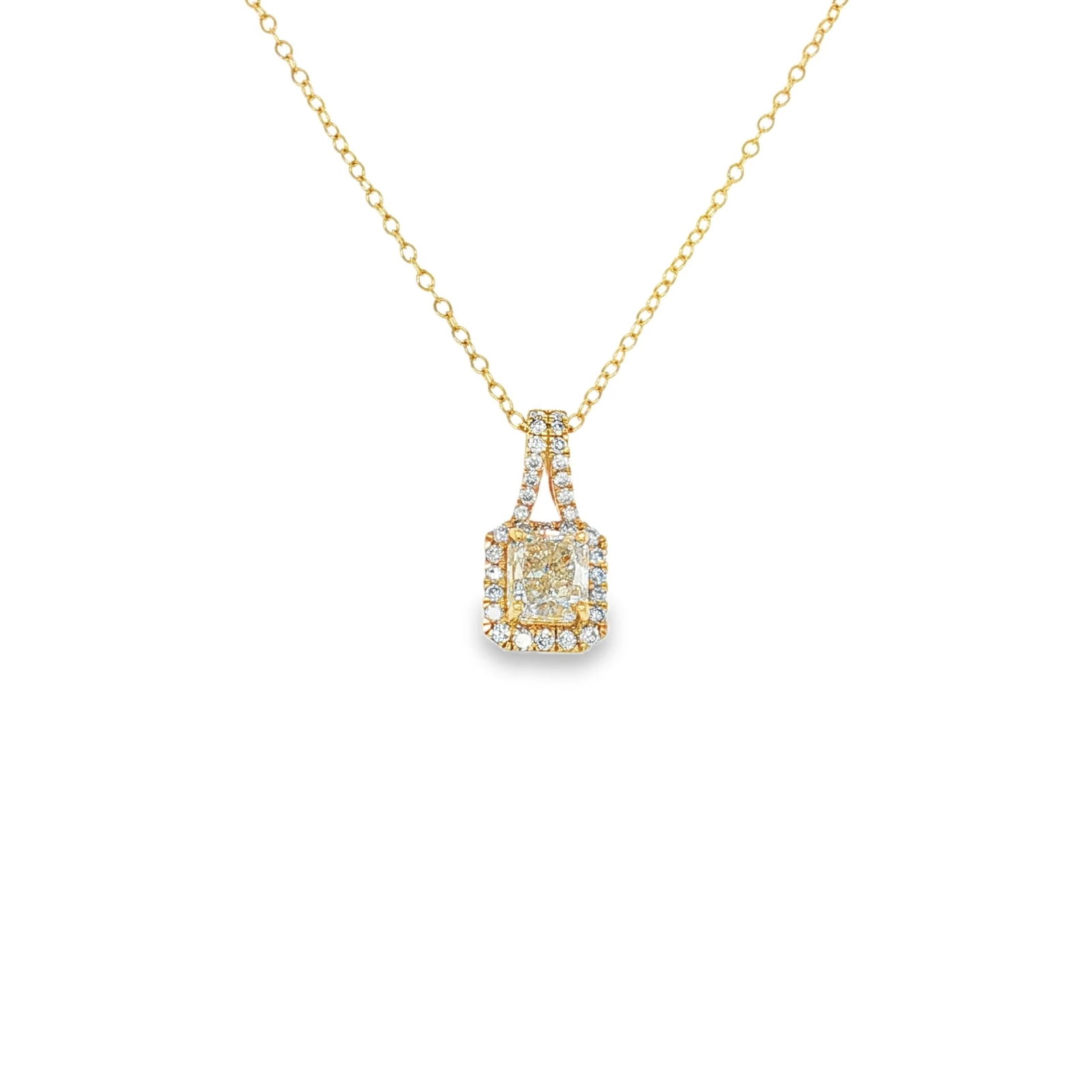14KT YELLOW GOLD DIAMOND PENDANT NECKLACE (1 of 2)