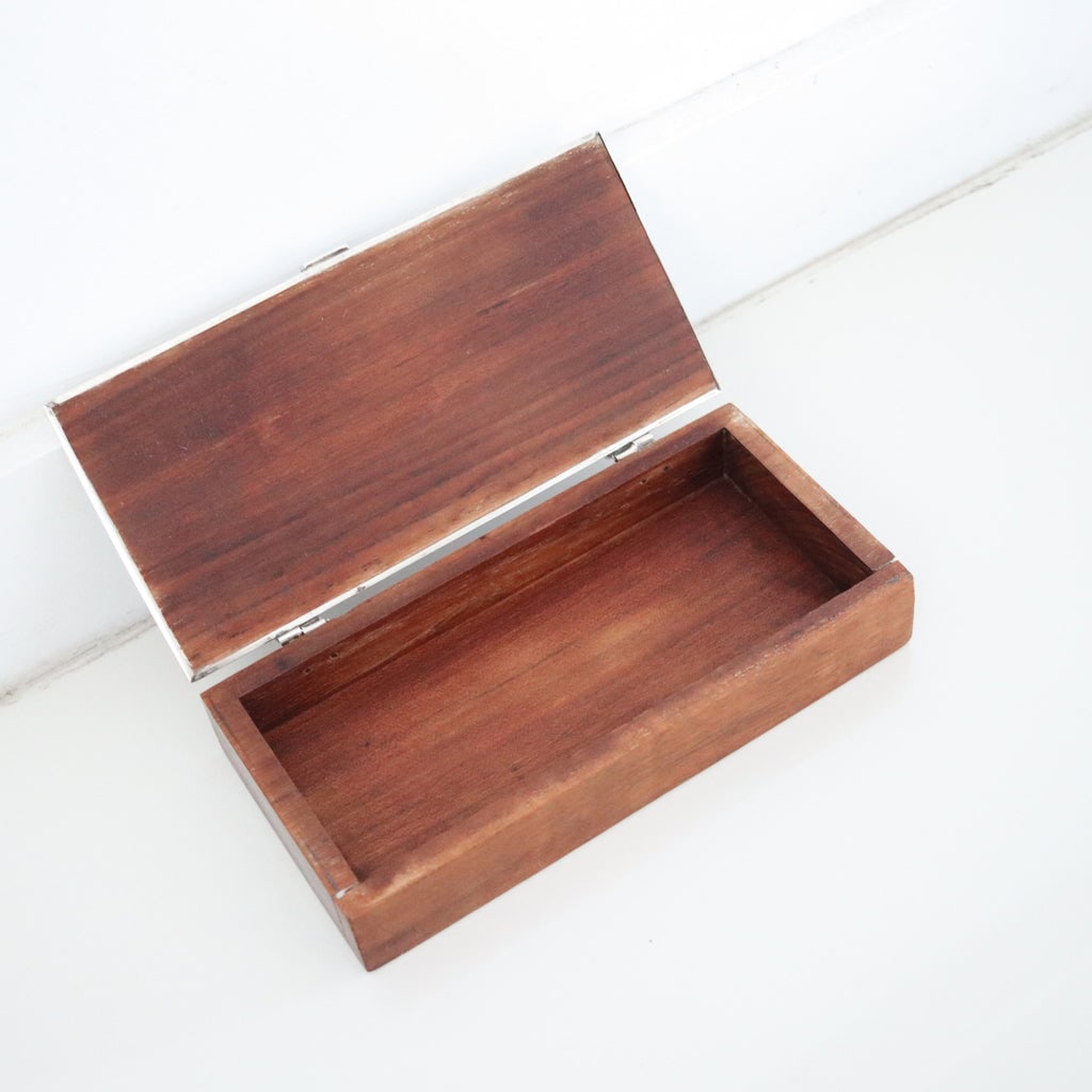 SPANISH 1960 Barcelona Enameled Desk Box In .925 Sterling Silver & Cedar-Wood: Enameled sterling and wood desk box made in BarcelonaThis is an extraordinary piece of Spanish silversmith, created in the city of Barcelona during the post-war and the mid-century periods, back in th