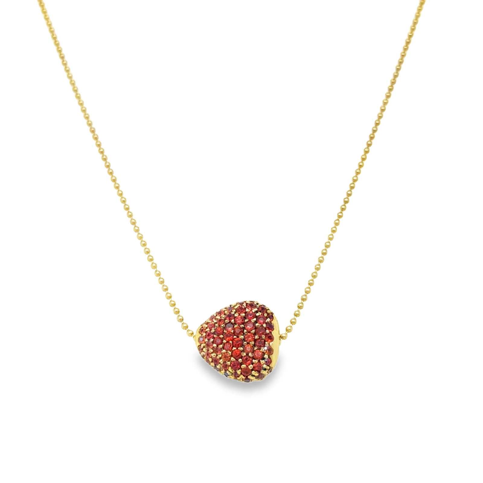 14KT YELLOW GOLD ORANGE SAPPHIRE NECKLACE (1 of 3)