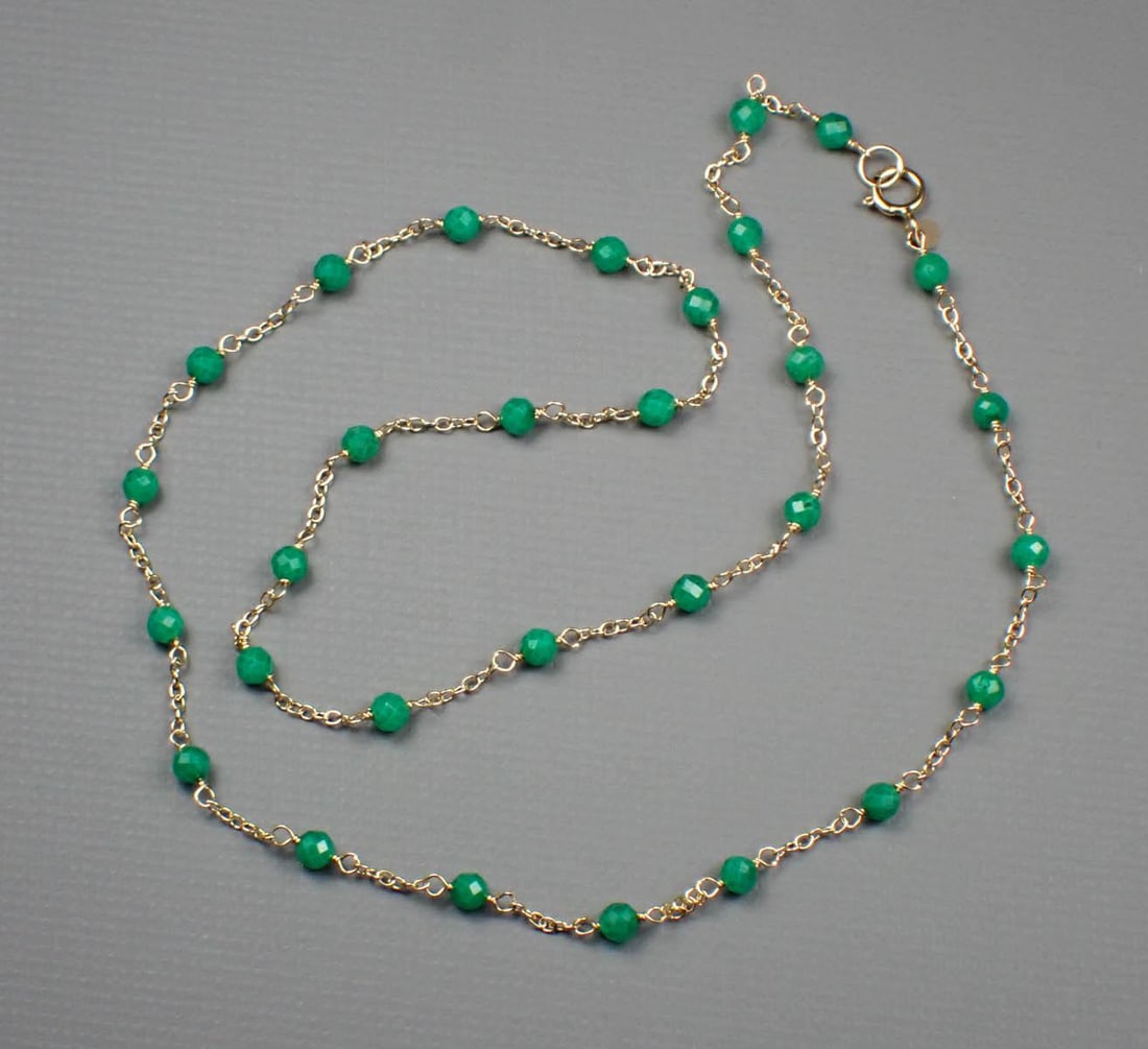 JADE & 14K GOLD STATION NECKLACE (1 of 4)