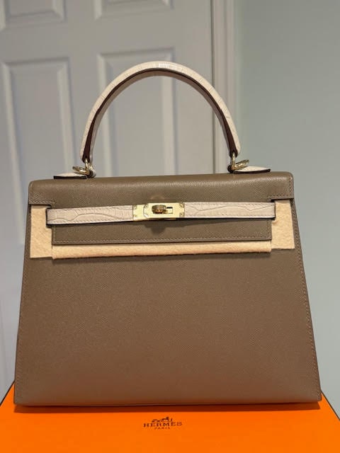 The Hermès Mini Kelly Touch in Etoupe/beton with gold hardware (1 of 16)