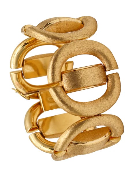 European modernist geometric bracelet.An impressive geometric flexible bracelet created in Europe (1 of 4)
