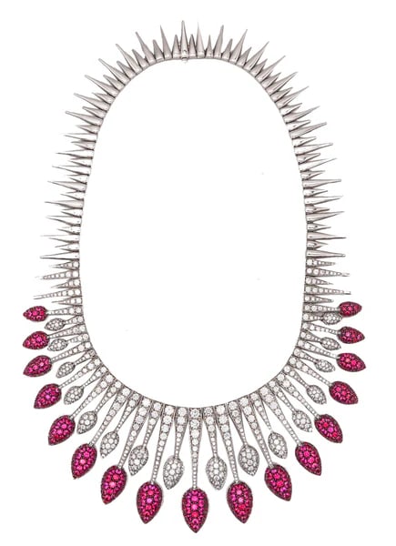 Magnificent necklace designed by Picchiotti.Absolutely gorgeous festoon necklace, created in Valenza: Magnificent necklace designed by Picchiotti.Absolutely gorgeous festoon necklace, created in Valenza Italy by the jewelry house of Picchiotti. This gorgeous pair is a one of a kind piece made and only