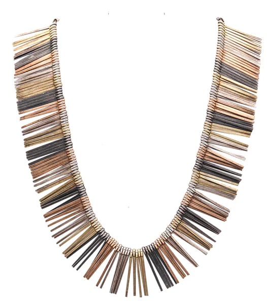 Fringe necklace designed by Eigil Jensen for Anton Michelsen.Beautiful fringe necklace, created in: Fringe necklace designed by Eigil Jensen for Anton Michelsen.Beautiful fringe necklace, created in Copenhagen Denmark, by the silversmith Eigil Jensen for Anton Michelsen, back in the 1960. Crafted as