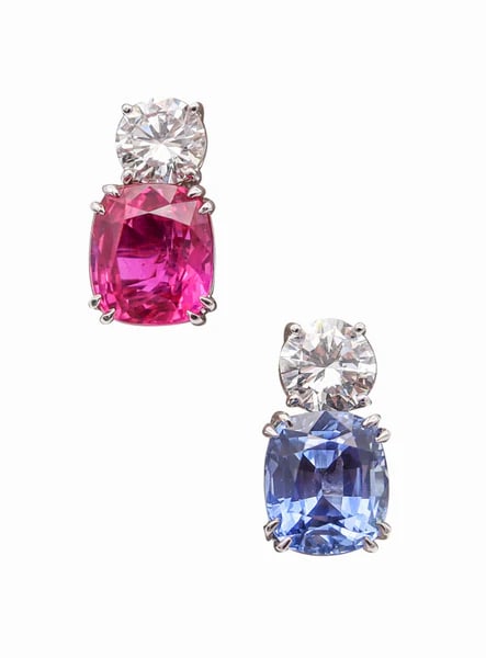 Sapphires and diamonds earrings designed by Boucheron.These are a gorgeous statements earrings,: Sapphires and diamonds earrings designed by Boucheron.These are a gorgeous statements earrings, created in Paris France by the iconic jewelry house of Boucheron. This magnificent pair, is from the Bou