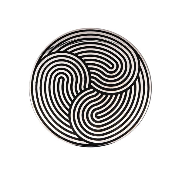 Op-Art brooch pendant designed by Marina Apollonio (1940-).An extremely rare piece of op-art, (1 of 4)