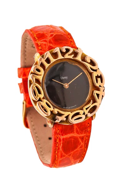 Retro modernist wrist watch designed by Emile Obrey Paris.Fabulous ultra modernist wristwatch,: Retro modernist wrist watch designed by Emile Obrey Paris.Fabulous ultra modernist wristwatch, created in Paris France at the atelier of Emile Obrey, back in the early 1970. Crafted in solid .925/.999