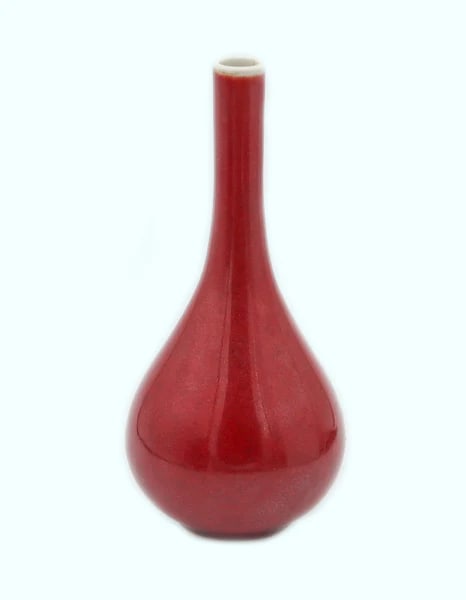 QING DYNASTY 19th Century Antique Chinese Porcelain Red Glazed Fluted Vase (1 of 6)