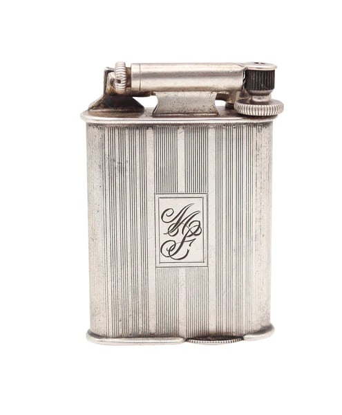 NAPIER Surefire 1928 Art Deco Asymmetric Pocket Petrol Lighter In .925 Sterling Silver: The Surefire petrol lighter made by Napier.This a very rare antique pocket petrol lighter created in Meriden United States by The Napier Company during the art deco period, back in the 1928. This is t