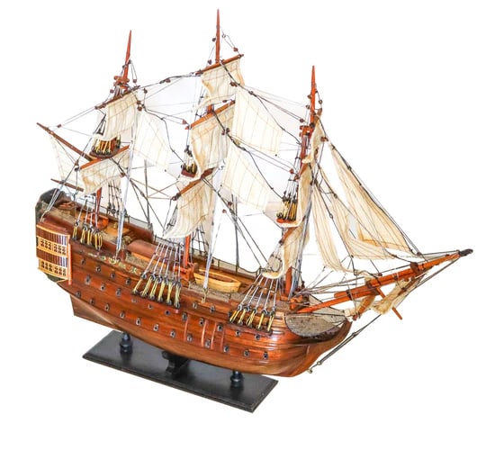 GALLEON SHIP 1960 Vintage Oversized Scale-Model Of Historical ship In Wood (1 of 7)