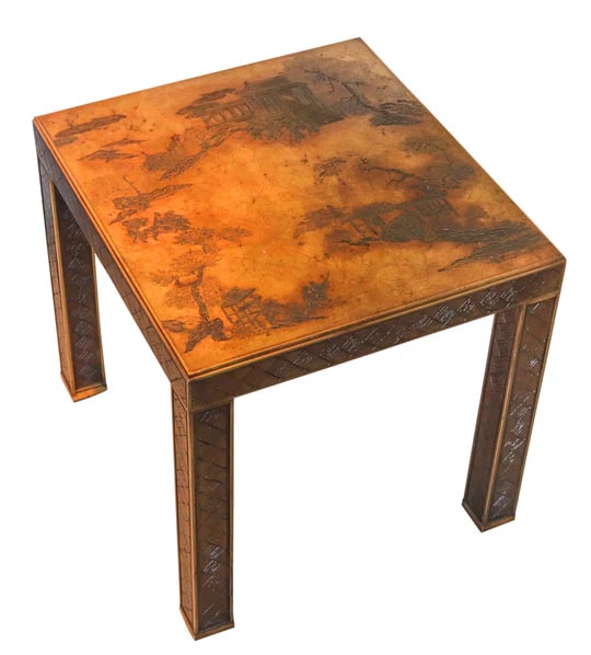 DREXEL 1970-80 Chinoiserie Side Table In Carved Wood with Aged Gilding (1 of 6)